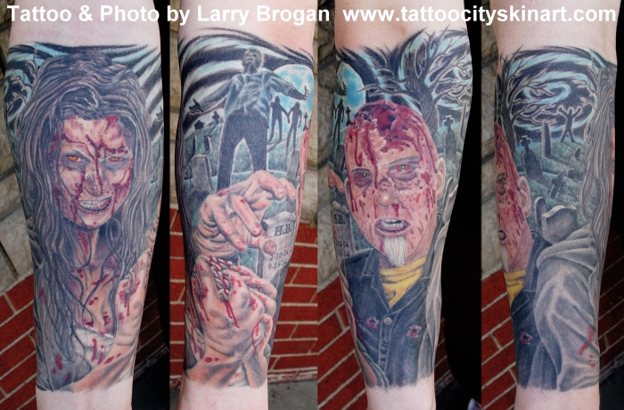 Larry Brogan - Zombie half sleeve